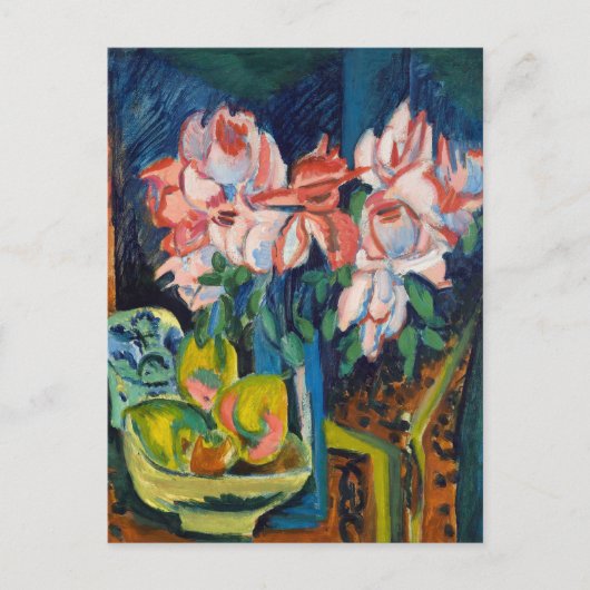 Roze Rozen | Ernst Ludwig Kirchner Briefkaart (Voorkant)