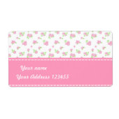 Roze rozen etiket (Voorkant)