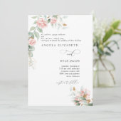 Roze rozen eucalyptus Beide ouders Trouwen Kaart (Staand voorkant)