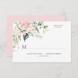 Roze rozen Eucalyptus botanische roze achterzijde RSVP Kaartje