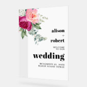 Roze rozen eucalyptus bruiloft WELKOM Acryl Bord (Hoek)