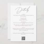 Roze Rozen Eucalyptus Cake QR Code Huwelijk Kaart (Achterkant)