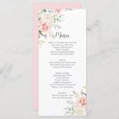 Roze rozen, Eucalyptus, Greenery Wedding Menu (Voorkant / Achterkant)