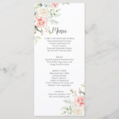 Roze rozen, Eucalyptus, Greenery Wedding Menu (Voorkant)