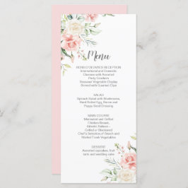 Roze rozen, Eucalyptus, Greenery Wedding Menu