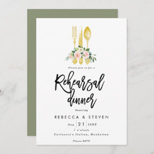 roze rozen faux goudrepetitie uitnodiging voor het