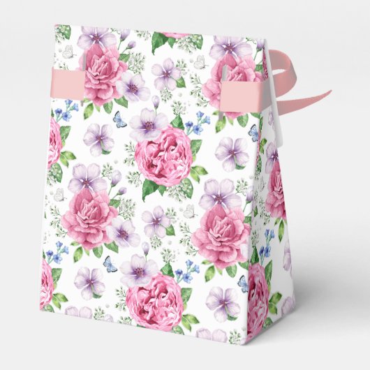 Roze Rozen Feest Bedankdoosjes (Achterkant)