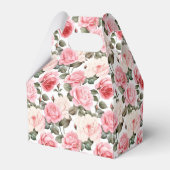 Roze Rozen Feestbehandeling Doos Bedankdoosjes (Voorkant Zijde)