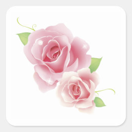 Roze Rozen Fine Schattige Girly Retro Floral Ronde Sticker