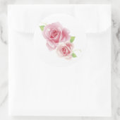 Roze Rozen Fine Schattige Girly Retro Floral Ronde Sticker (Tas)