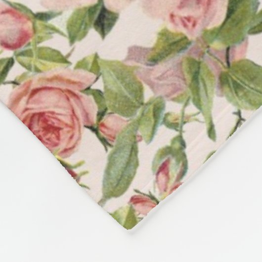   roze rozen fleece deken (Hoek)