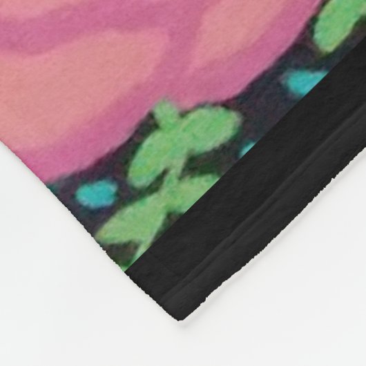 Roze Rozen Fleece Deken (Hoek)
