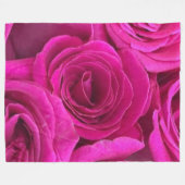Roze rozen fleece deken (Voorkant (Horizontaal))