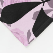 Roze rozen fleece deken (Hoek)