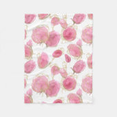 Roze rozen fleece deken (Voorkant)