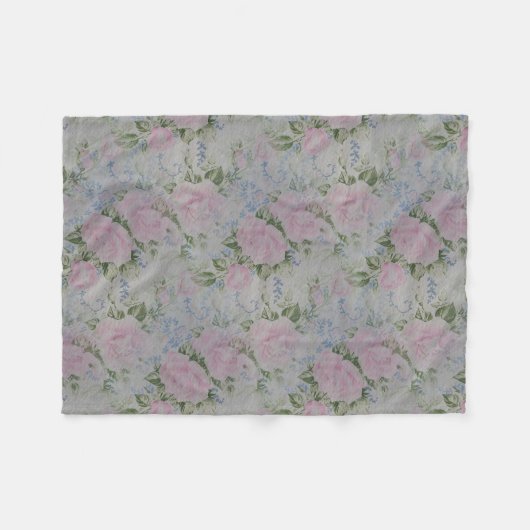 Roze Rozen  Fleece Deken (Voorkant (Horizontaal))