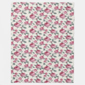 Roze rozen fleece deken (Voorkant)