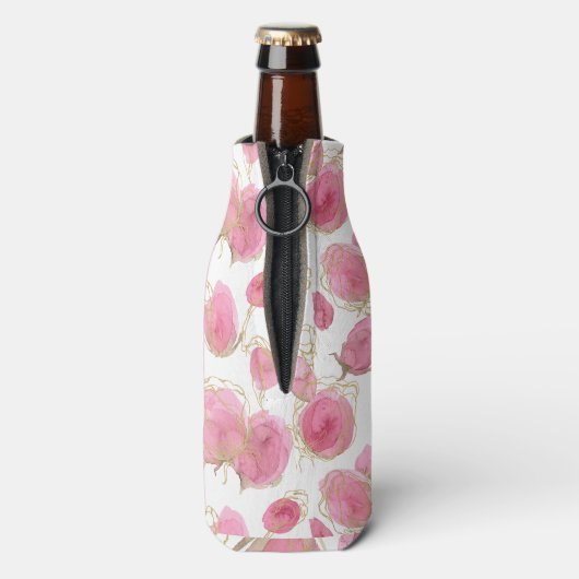 Roze rozen flesjeskoeler (Fles Achterkant)