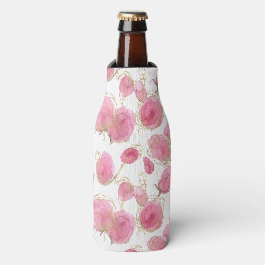 Roze rozen flesjeskoeler (Fles Voorkant)