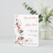 Roze Rozen Fleur Elegante Save The Date Postcard Aankondigingskaart (Staand voorkant)
