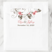 Roze Rozen Fleur Romantische Bloemen Elegante brui Rechthoekige Sticker (Tas)