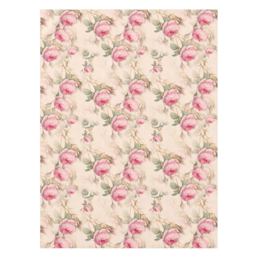 Roze rozen floraalpatroon medium tafelkleed (Voorkant)