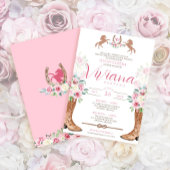 Roze rozen Floral Boots Westerne Charra Quinceaner Kaart