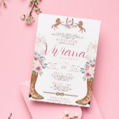 Roze rozen Floral Boots Westerne Charra Quinceaner Kaart