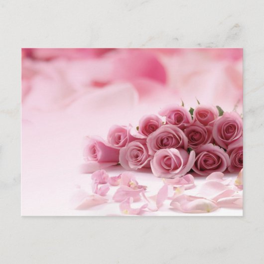 Roze rozen - Floral Briefkaart (Voorkant)