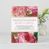  roze rozen floral bruiloft Couples douche Kaart (Staand voorkant)