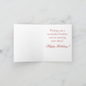 Roze rozen Floral Design Birthday Kaart (Binnen)