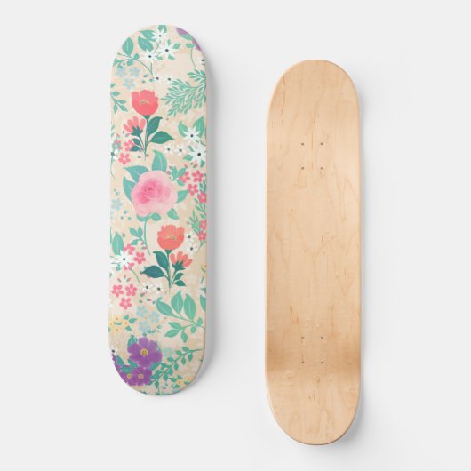 Roze rozen - Floral design Persoonlijk Skateboard (Voorkant)