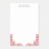 Roze rozen Floral Elegant gepersonaliseerde schrij Post-it® Notes (Voorkant)