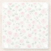 roze rozen Floral Glazen Onderzetter (Achterkant)