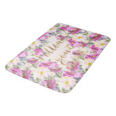 Roze Rozen Floral Gold Volg je hart Badmat (Gekanteld)