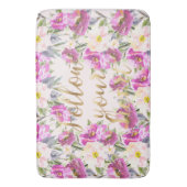 Roze Rozen Floral Gold Volg je hart Badmat (Voorkant Verticaal)