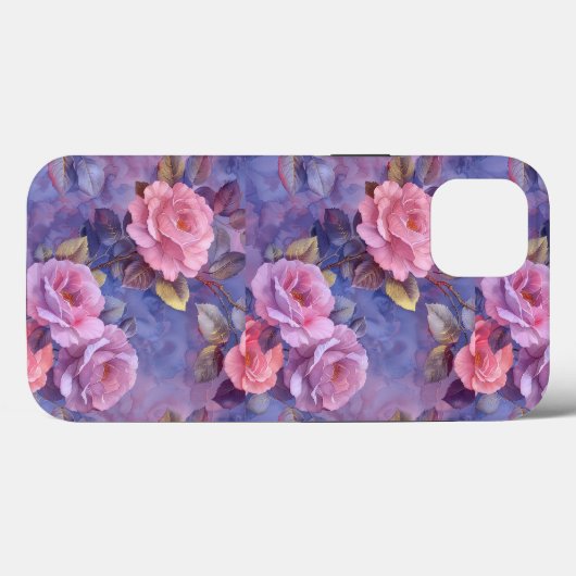 Roze Rozen Floral iPhone Case Hoesje Flowers (Achterkant (horizontaal))