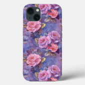 Roze Rozen Floral iPhone Case Hoesje Flowers (Achterkant)