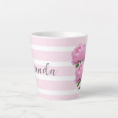  Roze Rozen Floral Latte Mok (Voorkant)