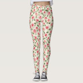 roze rozen Floral Leggings (Voorkant)