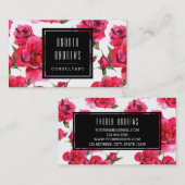 Roze rozen Floral Modern Consultant Visitekaartje (Voorkant / Achterkant)
