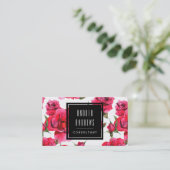 Roze rozen Floral Modern Consultant Visitekaartje (Staand voorkant)