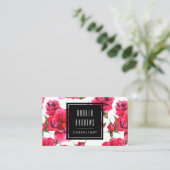 Roze rozen Floral Modern Consultant Visitekaartje (Staand voorkant)