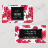 Roze rozen Floral Modern Consultant Visitekaartje (Voorkant / Achterkant)