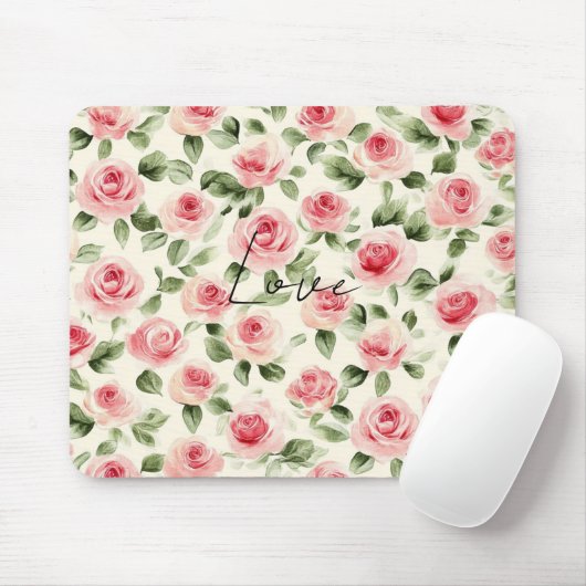  roze rozen Floral Muismat (Met muis)