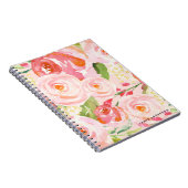 Roze rozen — Floral notebook Notitieboek (Rechterzijde)