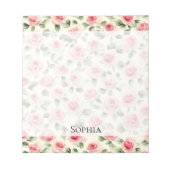  roze rozen Floral Notitieblok (Voorkant)