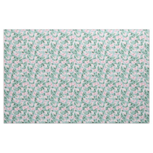 Roze rozen Floral Painting Powder Blue Stof