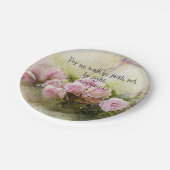 Roze rozen Floral Paper Bord Faith Scripts (Gekanteld)