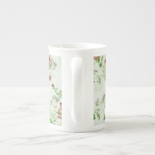  roze rozen Floral Pattern gepersonaliseerd Porselein Kop (Achterkant)